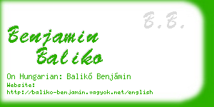 benjamin baliko business card