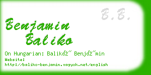 benjamin baliko business card